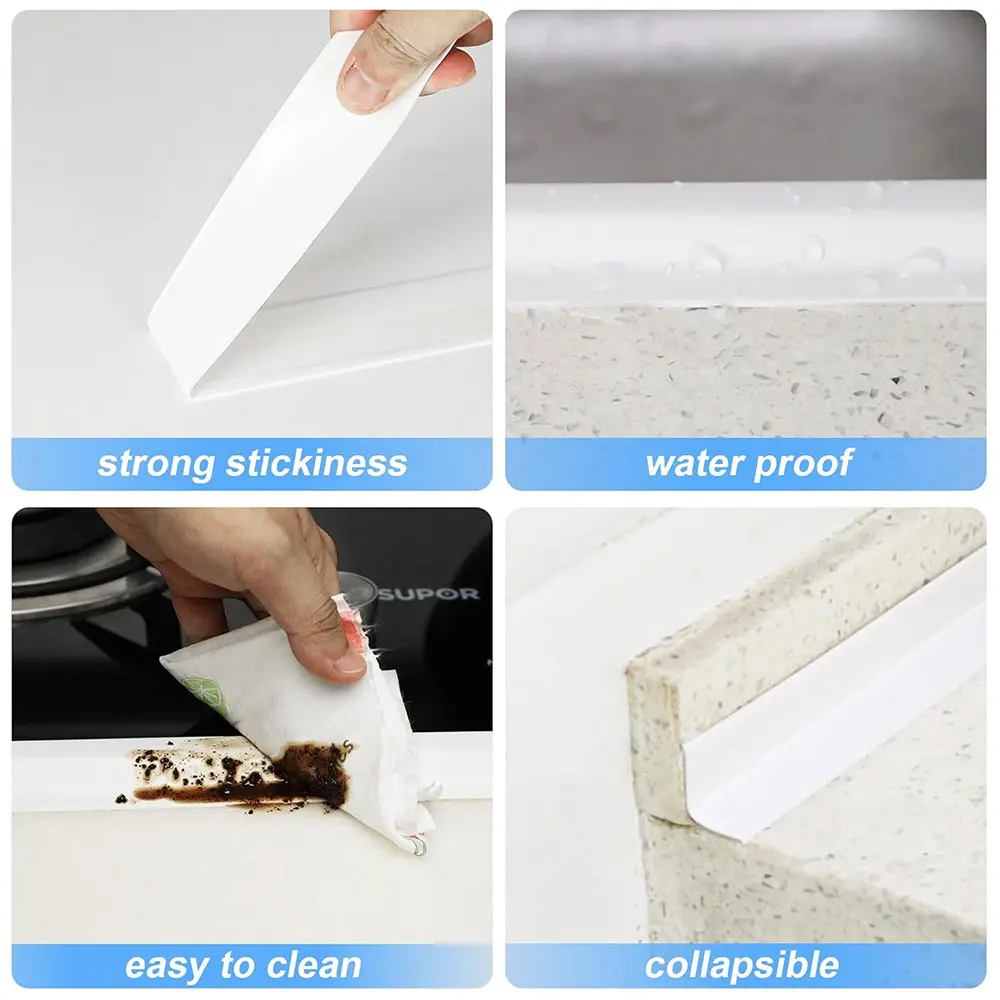 PVC Sealing Strip Tape Bathroom Bath Toilet Caulk Tape Self Adhesive Waterproof Mildew Proof Tapes For Kitchen Sink Wall Corner