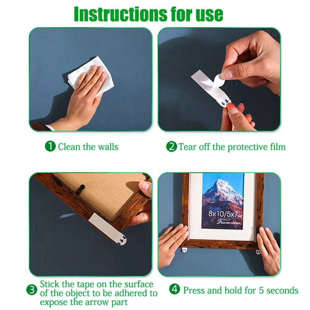 Double Sided Tape Sticker Wall 10/20PCS Sets Damage Free Picture&Frame Hanging Strips Waterproof Self Adhesive Hooks Accessories