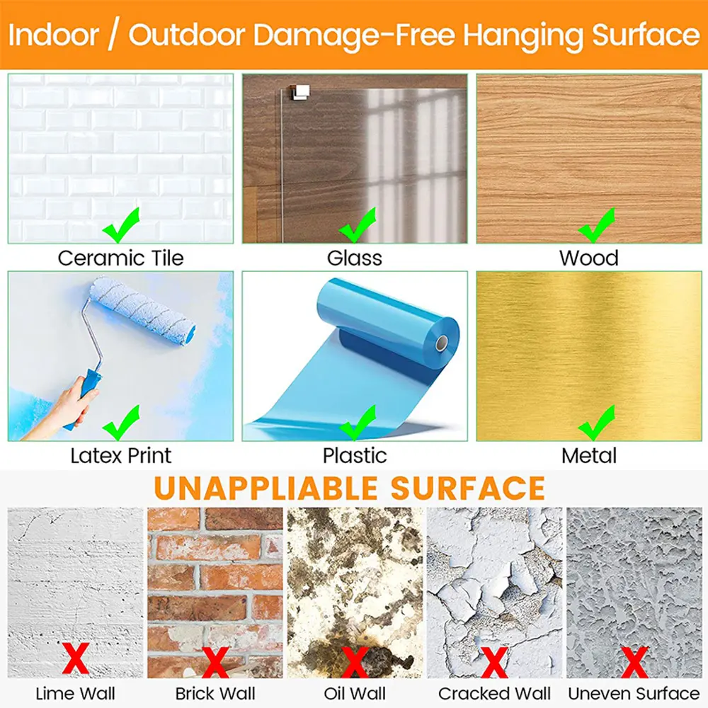 Double Sided Tape Sticker Wall 10/20PCS Sets Damage Free Picture&Frame Hanging Strips Waterproof Self Adhesive Hooks Accessories
