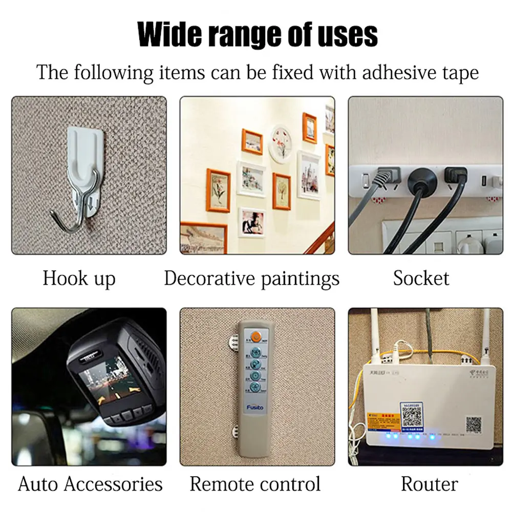 Double Sided Tape Sticker Wall 10/20PCS Sets Damage Free Picture&Frame Hanging Strips Waterproof Self Adhesive Hooks Accessories