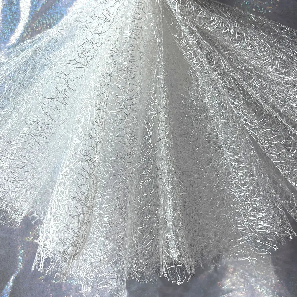 Premium Solid Color Irregular Hollowed Mesh Lace Fabric Tulle For Sewing Bridal Veil Wedding Dress DIY Crafts Home Textile Decor