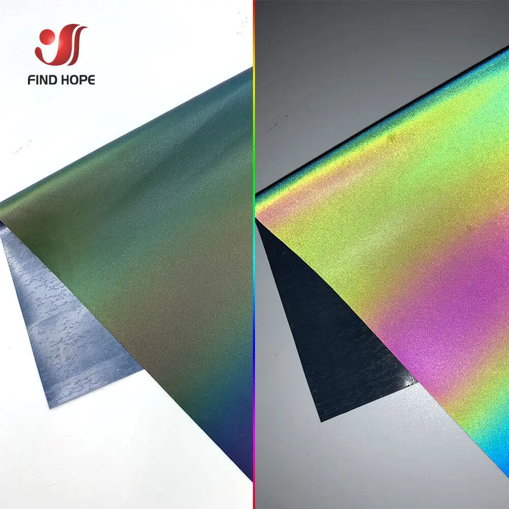 30x50cm Wide Reflective Heat Transfer Vinyl Film - Gray Rainbow HTV Roll for Iron On T-Shirts Shoes Bags DIY Design PU Material