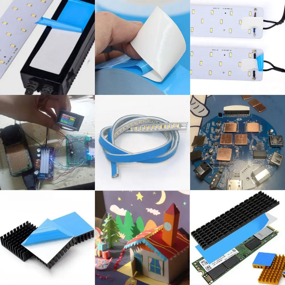 5mm 8mm 10mm 12mm 15mm Width 25M Long Transfer Tape Chip PCB LED Strip Heatsink Double Side Thermal Conductive Adhesive Tapes