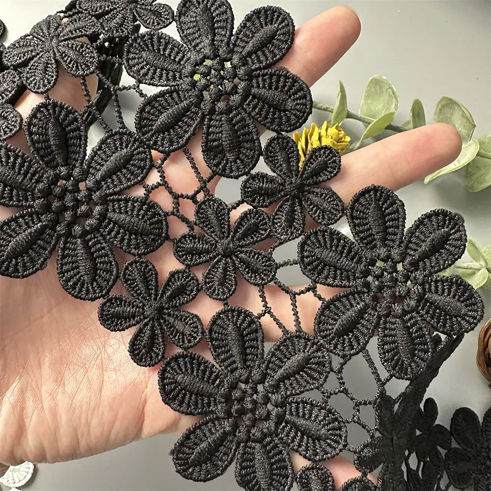 2025 Plum Blossom Lace Trim 10cm Wide Embroidered Polyester Fabric for Vintage Dresses Qipao Sewing Chinese Wedding Guest Decor