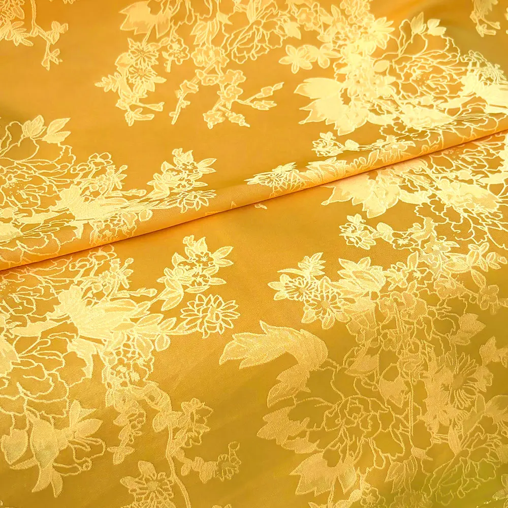 Vintage Peony Brocade Jacquard Damask Fabric 150x100cm for Sewing Clothes Suit Cheongsam Kimono Designer Wedding Dress DIY Craft