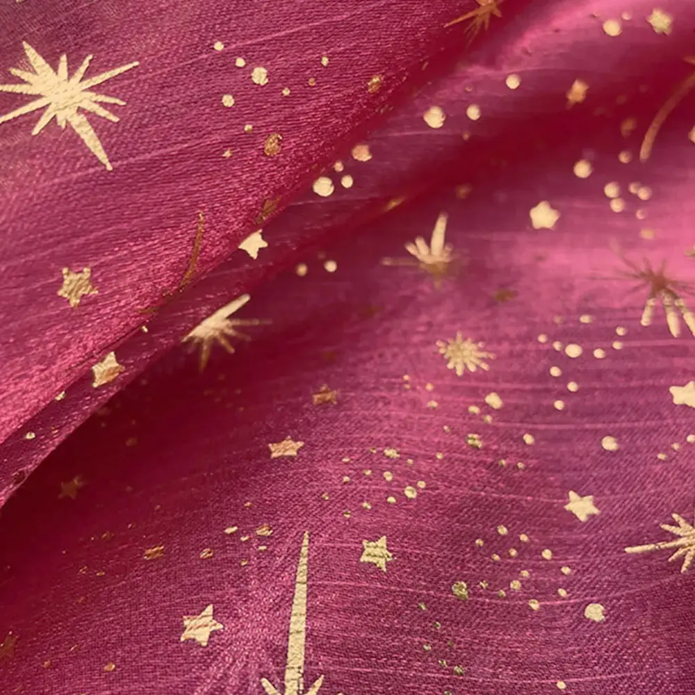 Glitter Shiny Bronzing Star Moon Organza Fabric Gilded Crepe Tulle DIY Sewing For Wedding Dresses Summer Shirt Clothes Accessory