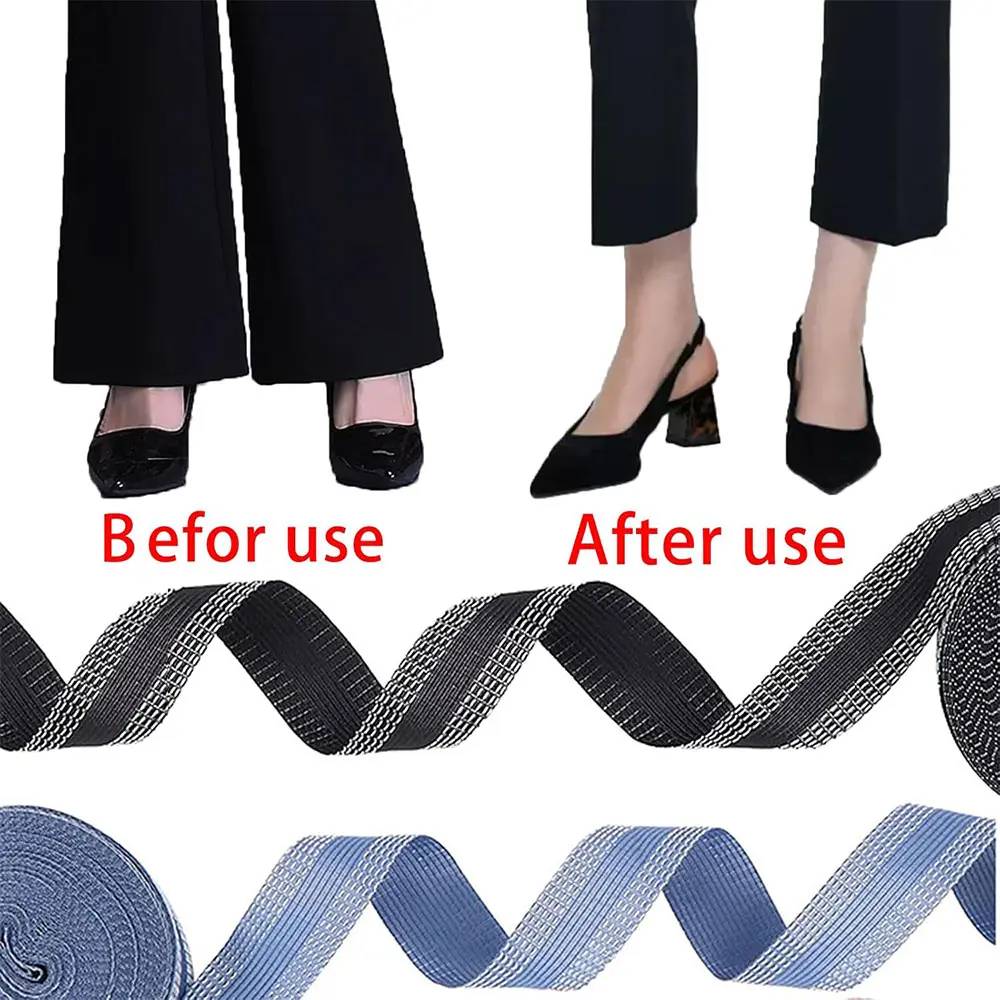 5M 5 Color Self-Adhesive Pants Hem Pastes Tape Trouser Edge Iron-on Pant Shorten Repair Jean Hemming Tape For DIY Sewing Fabric