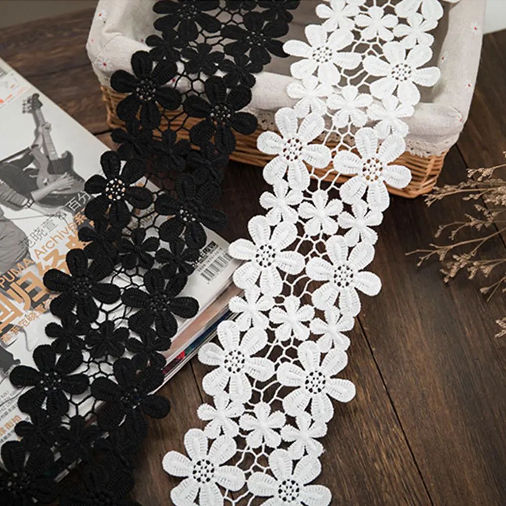 2025 Plum Blossom Lace Trim 10cm Wide Embroidered Polyester Fabric for Vintage Dresses Qipao Sewing Chinese Wedding Guest Decor