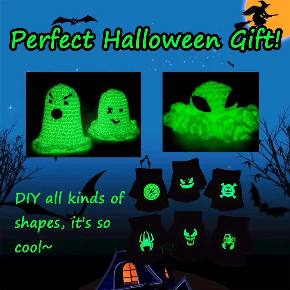 50g/Ball Glow in the Dark Yarn 2mm Polyester Luminous Yarns Knitting Sweater Hat Carpet Doll Glowing Thread Handmade Materials
