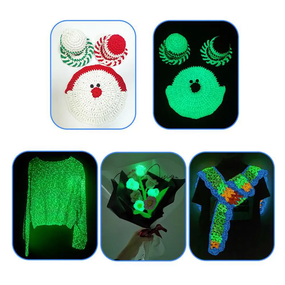 50g/Ball Glow in the Dark Yarn 2mm Polyester Luminous Yarns Knitting Sweater Hat Carpet Doll Glowing Thread Handmade Materials