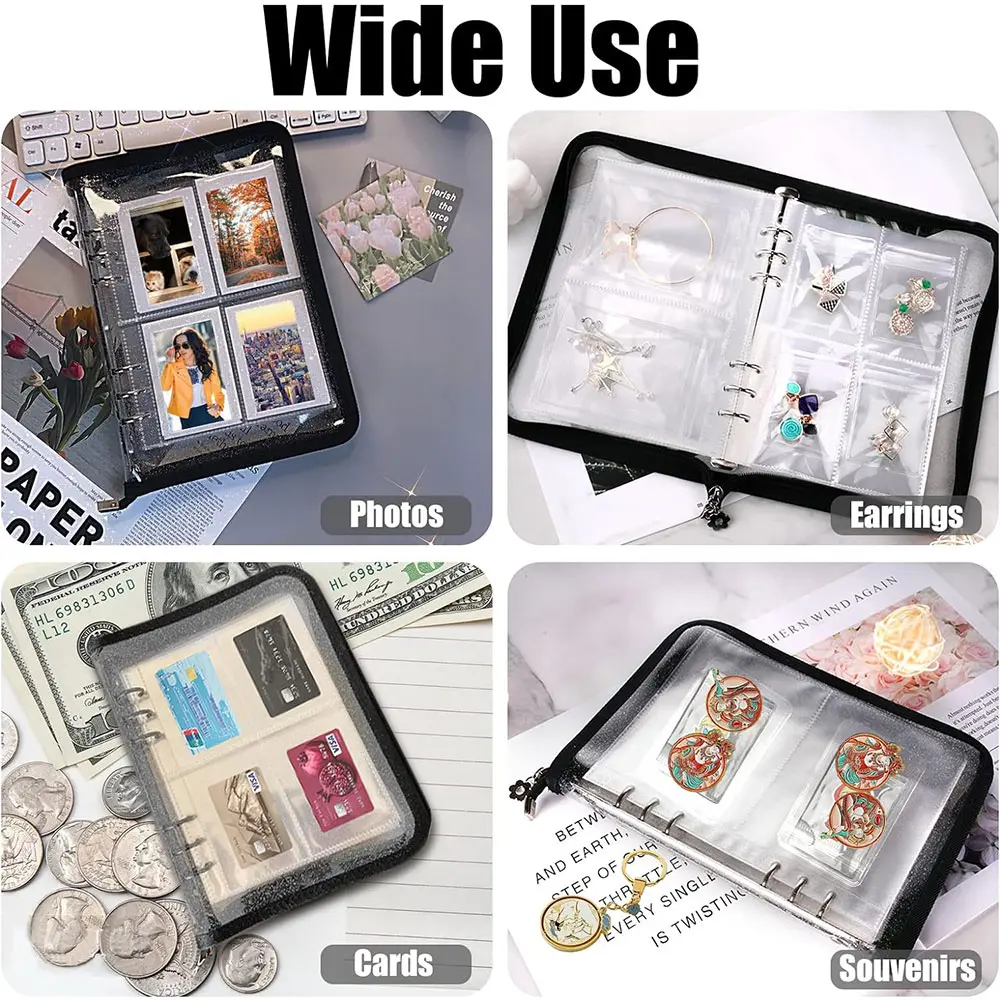 A5 Transparent Storage Album Binder 6-Hole 1/2/4 Grids For Cutting Dies Stamps Organizer Holder Cardstock Envelopes Scrapbooking