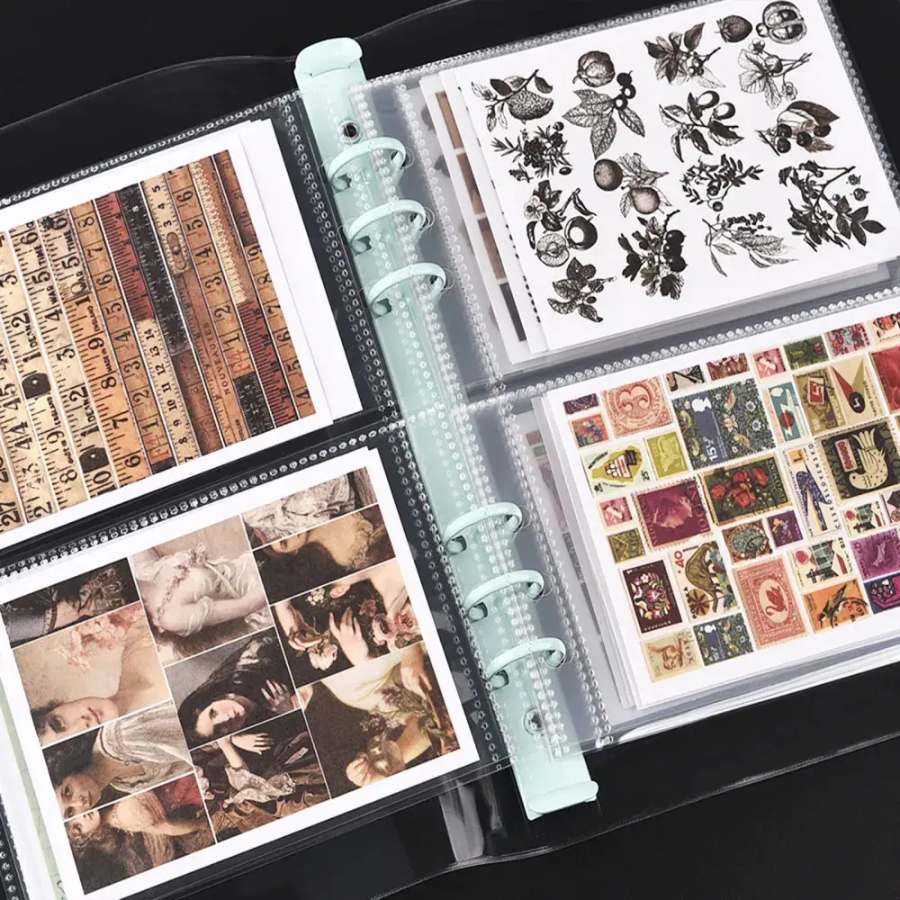 A5 Transparent Storage Album Binder 6-Hole 1/2/4 Grids For Cutting Dies Stamps Organizer Holder Cardstock Envelopes Scrapbooking