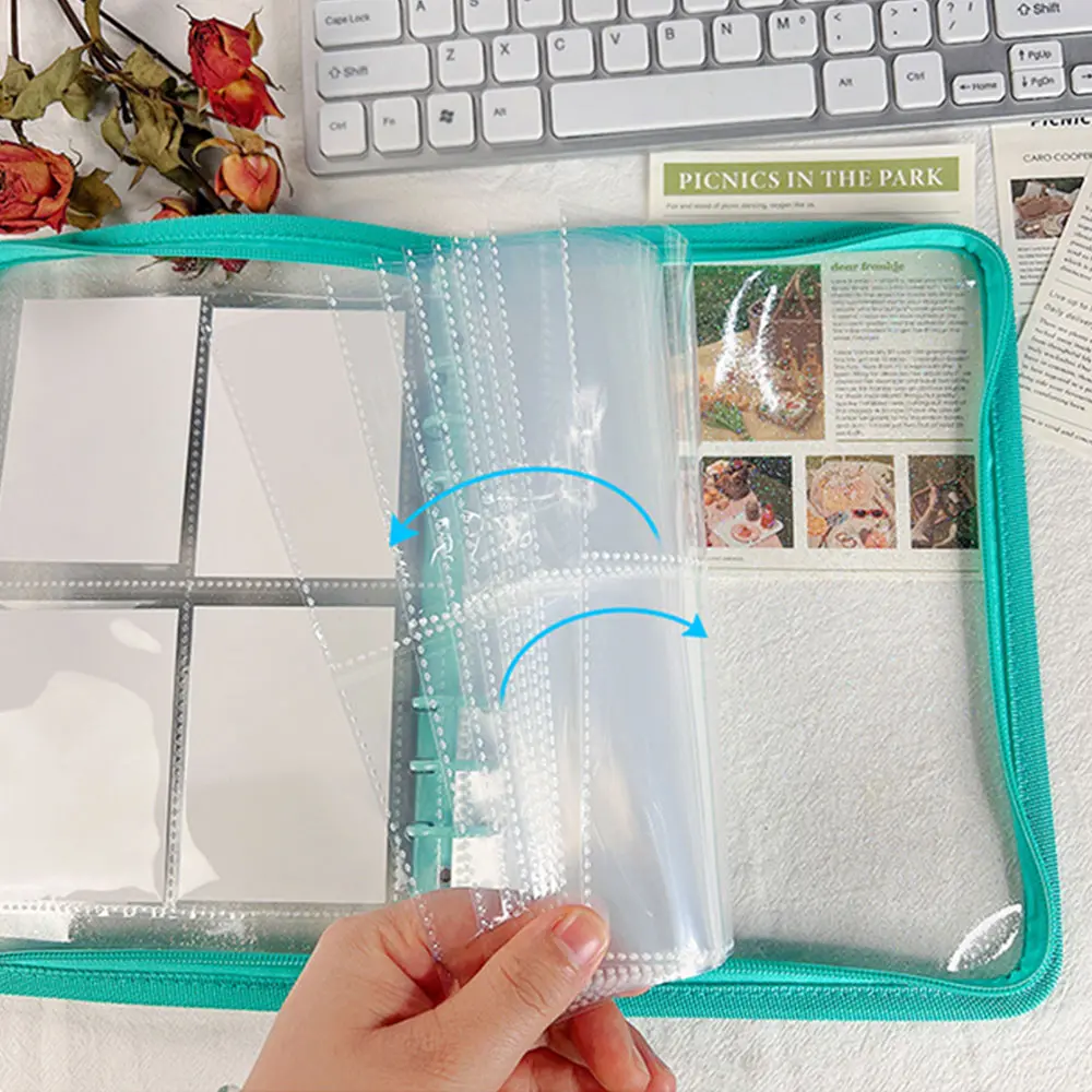 A5 Transparent Storage Album Binder 6-Hole 1/2/4 Grids For Cutting Dies Stamps Organizer Holder Cardstock Envelopes Scrapbooking
