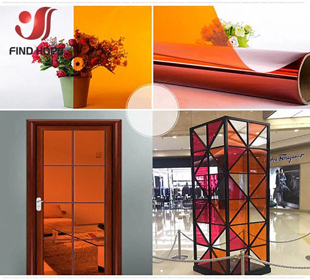 1 Roll 20*120cm 7 Colours Window Films Stain Glass Tint Self Adhesive Home Office Christmas Glass Decor DIY
