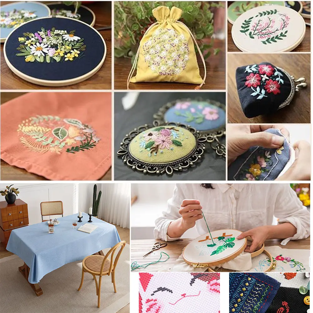 50cm Cotton Linen Fabric Pure Color Soft For DIY Shirt Clothing Curtain Luggage Home Textile Tablecloth Sewing Embroidery Cloth