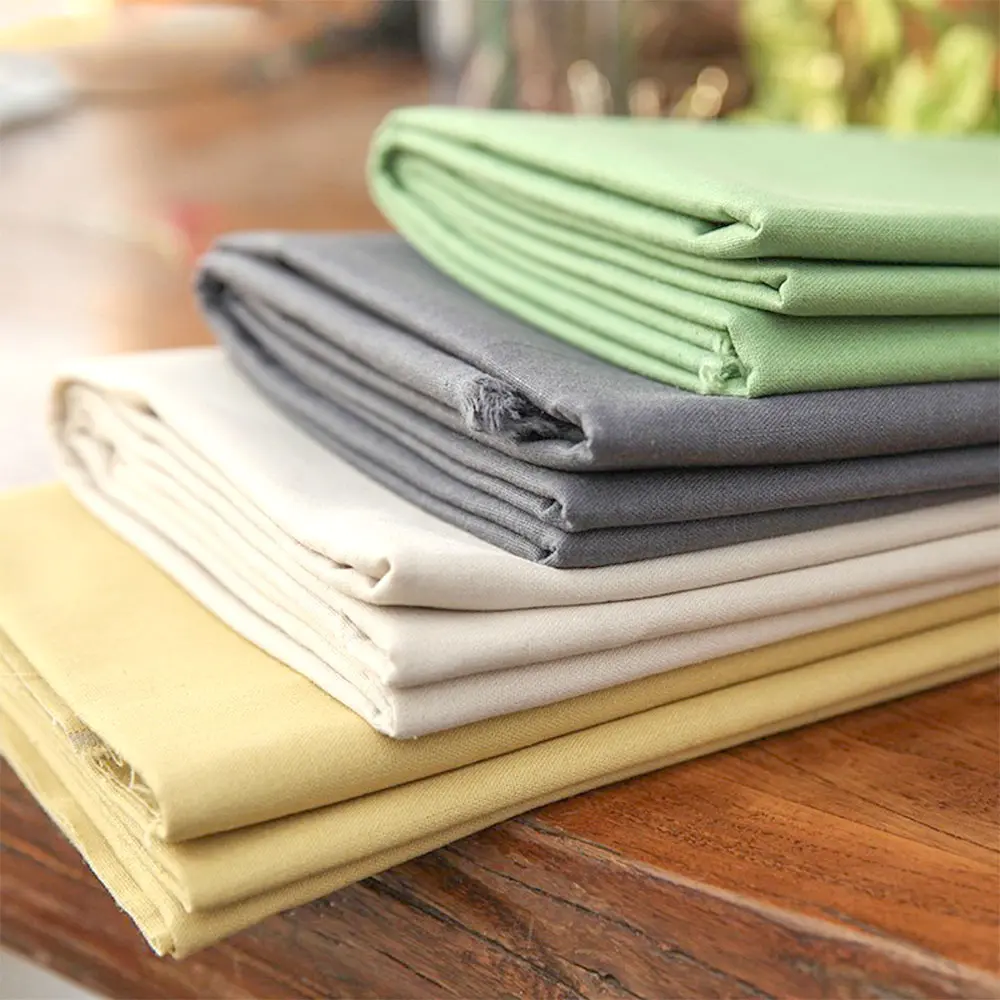 50cm Cotton Linen Fabric Pure Color Soft For DIY Shirt Clothing Curtain Luggage Home Textile Tablecloth Sewing Embroidery Cloth