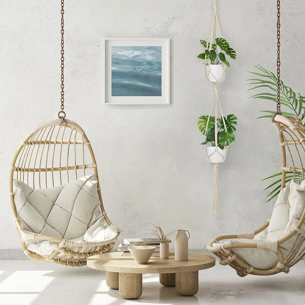 Gardening Green Plant Hanging Basket Cotton Rope Hanger Flower Pot Handmade Macrame Pots Pocket Wall Boho Courtyard Home Decor