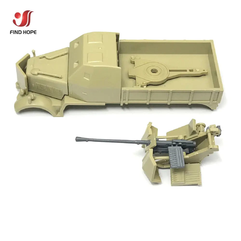 1/72 4D SD.KFZ.7/2 Half track Anti-aircraft Armoured Vehicle Assemble Model Air Defense Military Built Block Sandpan Game Toy