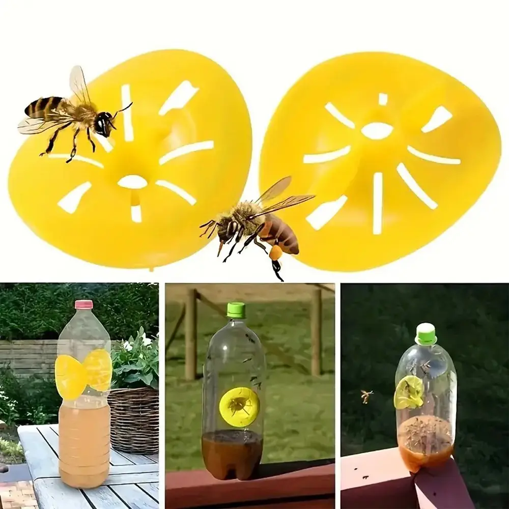 5Pcs/Pack Wasp Trap Catcher Flower Shape Flying Insects Funnel Trap Bee Hornet Catcher Garden Outdoor Hanging Pest Control Tool
