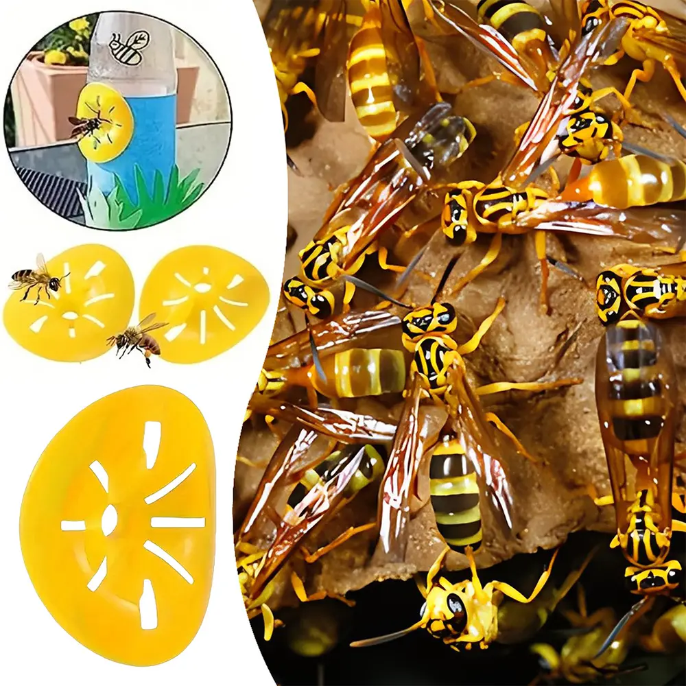 5Pcs/Pack Wasp Trap Catcher Flower Shape Flying Insects Funnel Trap Bee Hornet Catcher Garden Outdoor Hanging Pest Control Tool