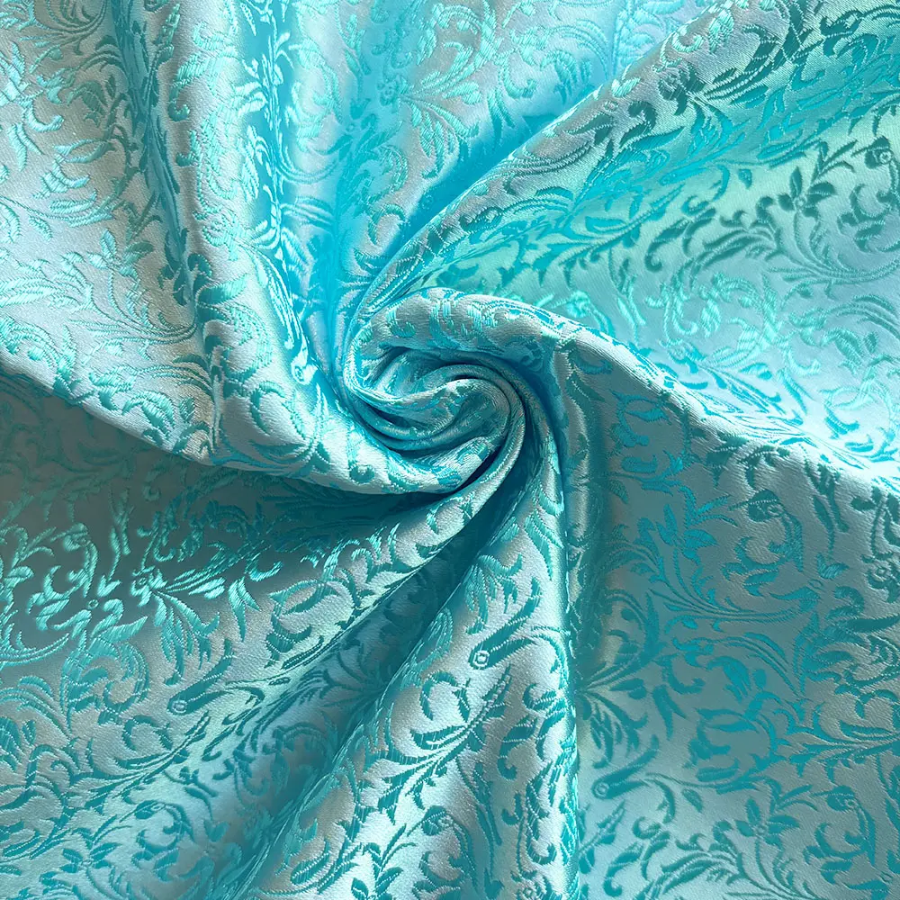 High Quality Brocade Jacquard Wheat Floral Pattern Damask Satin Fabric For DIY Cheongsam Dress Upholstery Cloth Sewing Materials