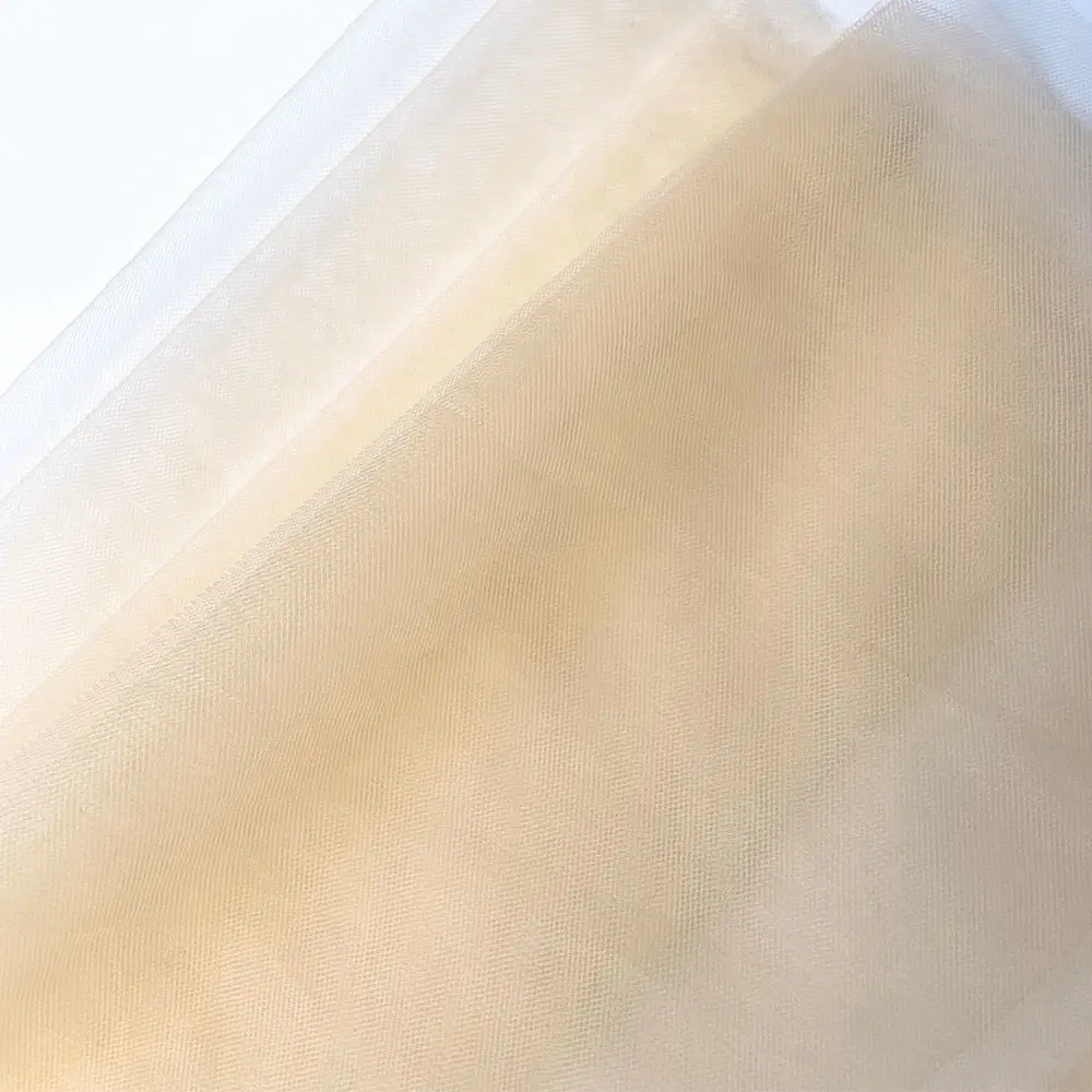 90x155cm White Nylon Tulle Fabric Flesh Color Fine Mesh DIY Sewing for Couture Bridal Veil Clothes Home Curtain Festive Backdrop