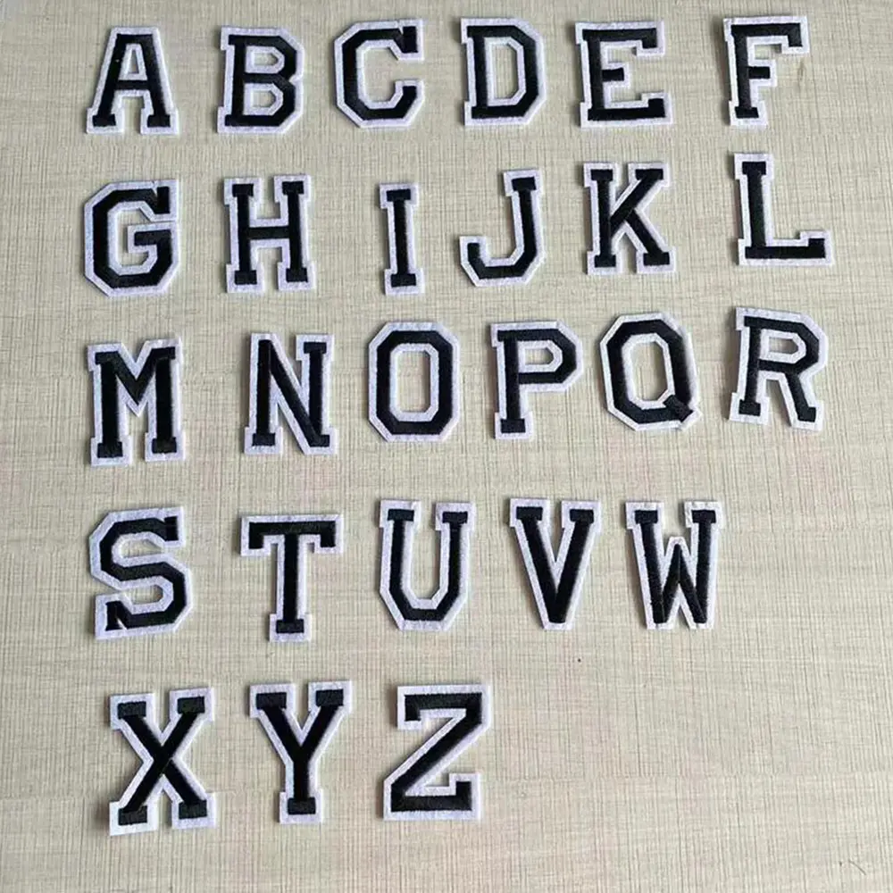 26PCS/Small A~Z Coloured Alphabet English Letters Clothes Stickers Fabric Applique Iron On Patch Embroidery Sewing Supplies