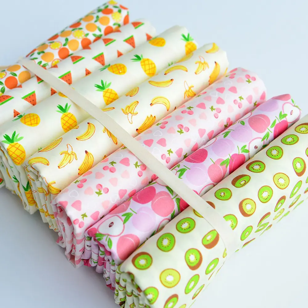 Fruit Print Cotton Fabric 100% Cotton Breathable Soft Pineapple Pattern DIY Sewing for women Dress Bedding Sheets Curtain 155cm