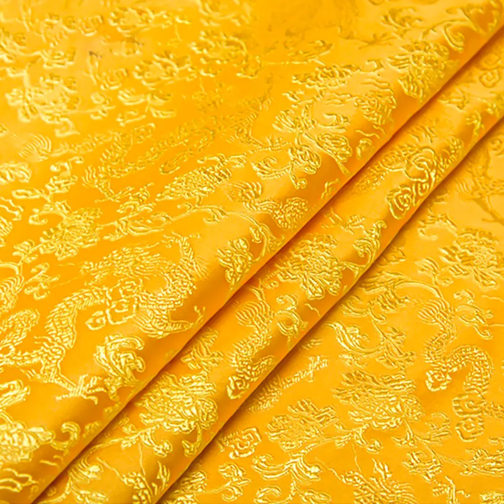 New Chinese Style Brocade Jacquard Satin 50x75cm Dragon Embroidery Ready Fabric for Cheongsam Dress Home Decor Festival Supplies