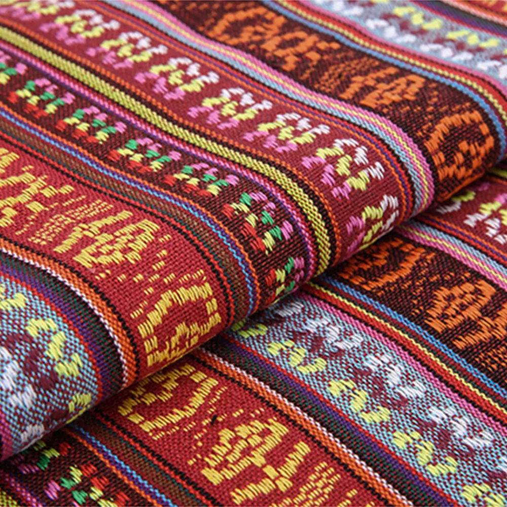Ethnic Bag Curtain Cotton Linen Fabric Home Textile For Sewing Girl Dress Clothes DIY Craft Handwork Scarf Vintage Hat Supplies