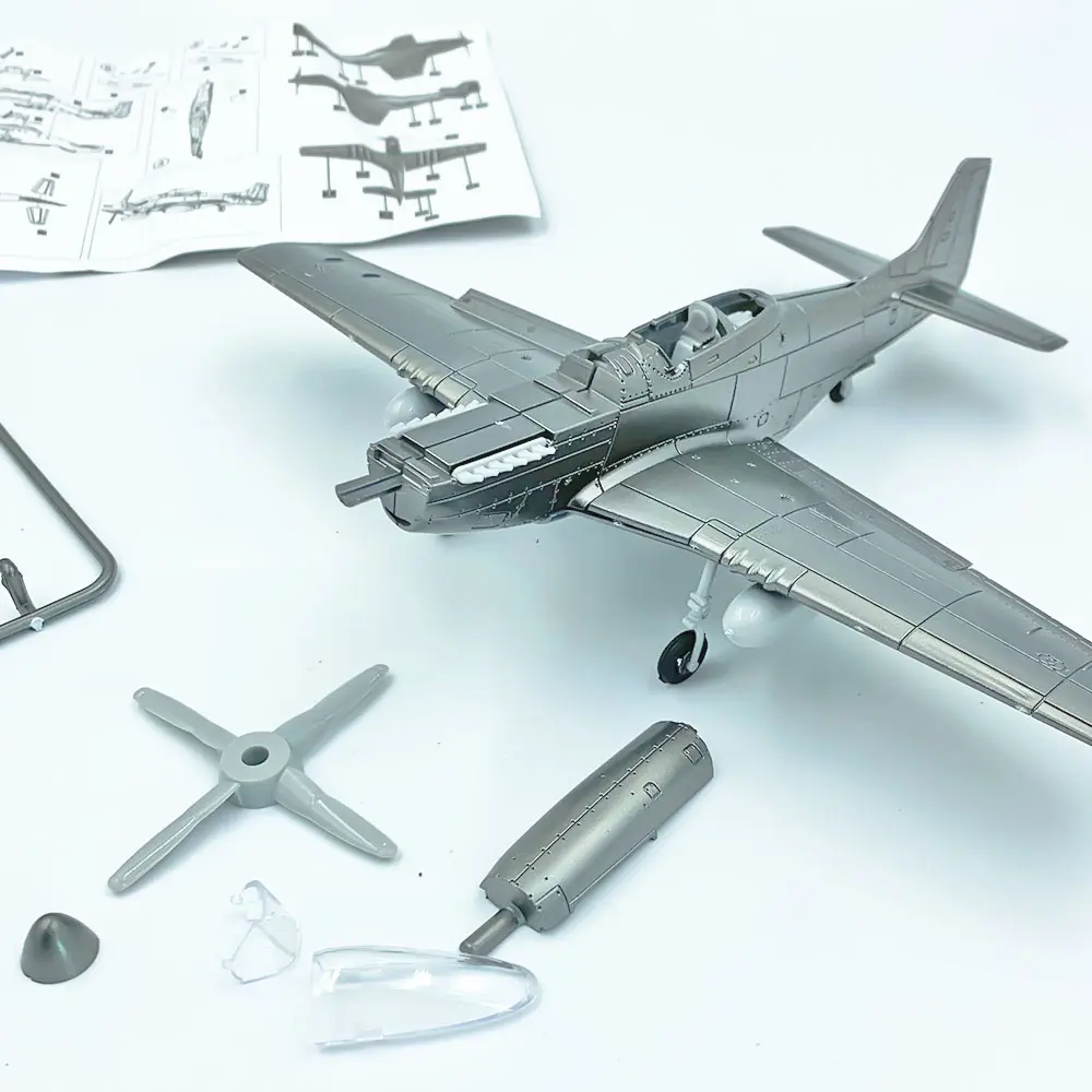 1/48 4D Mustang P-51 Fighter Assemble Model  World War Puzzle Airplane aircraft Collections Scene Sandpan Game Model Toy