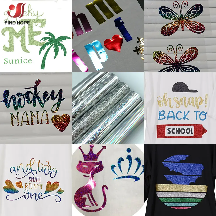 20cm*25cm Bundle Glitter Shiny Heat Transfer Vinyl Iron-on Heat Press HTV T-shirt Textiles cut Craft Cutter Film