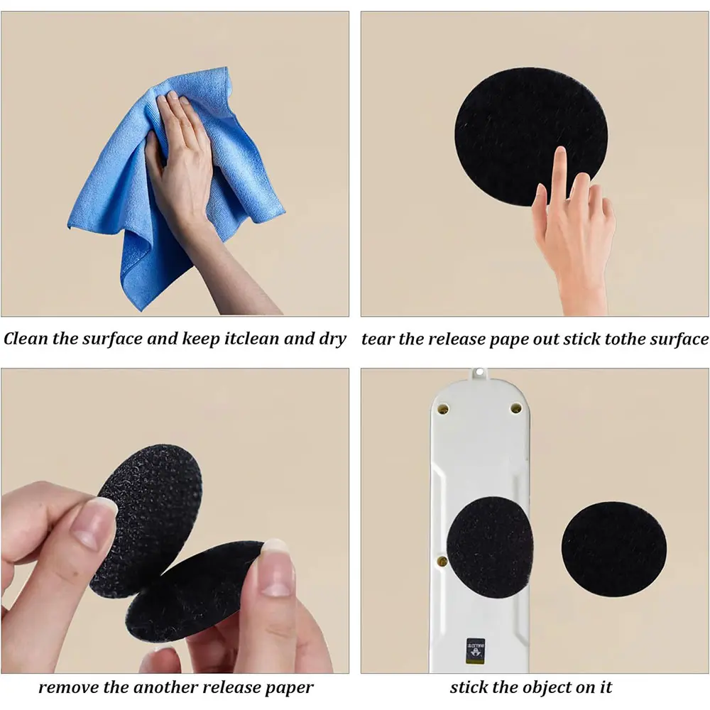 Hook and Loop Fasteners Dots Strong Adhesive Double Sided Wall Tape Sticky for Craft Envelopes Bags Industrial Mounting Tools