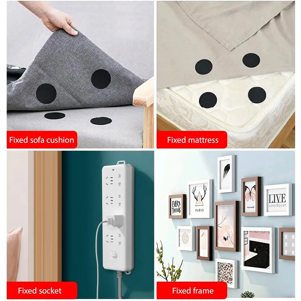 Hook and Loop Fasteners Dots Strong Adhesive Double Sided Wall Tape Sticky for Craft Envelopes Bags Industrial Mounting Tools