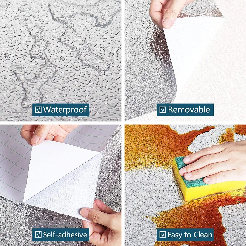 Kitchen Oil-proof Self Adhesive Stickers Anti Fouling High Temperature Waterproof Aluminum Foil Wallpaper Cabinet Contact Papers