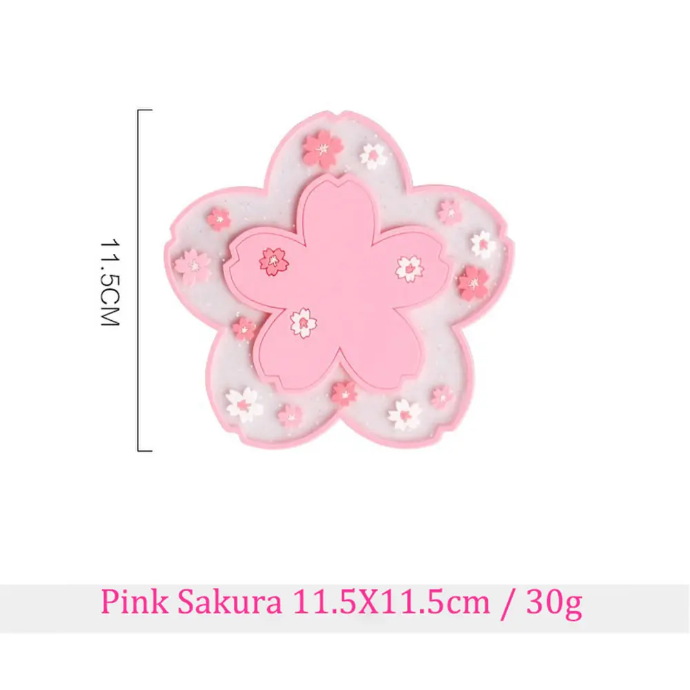 Cherry Blossom Heat Insulation Pad Dining Table Mat Anti-skid Cup Pads Non-slip Coaster Home Decor Kitchen Accessories Tableware