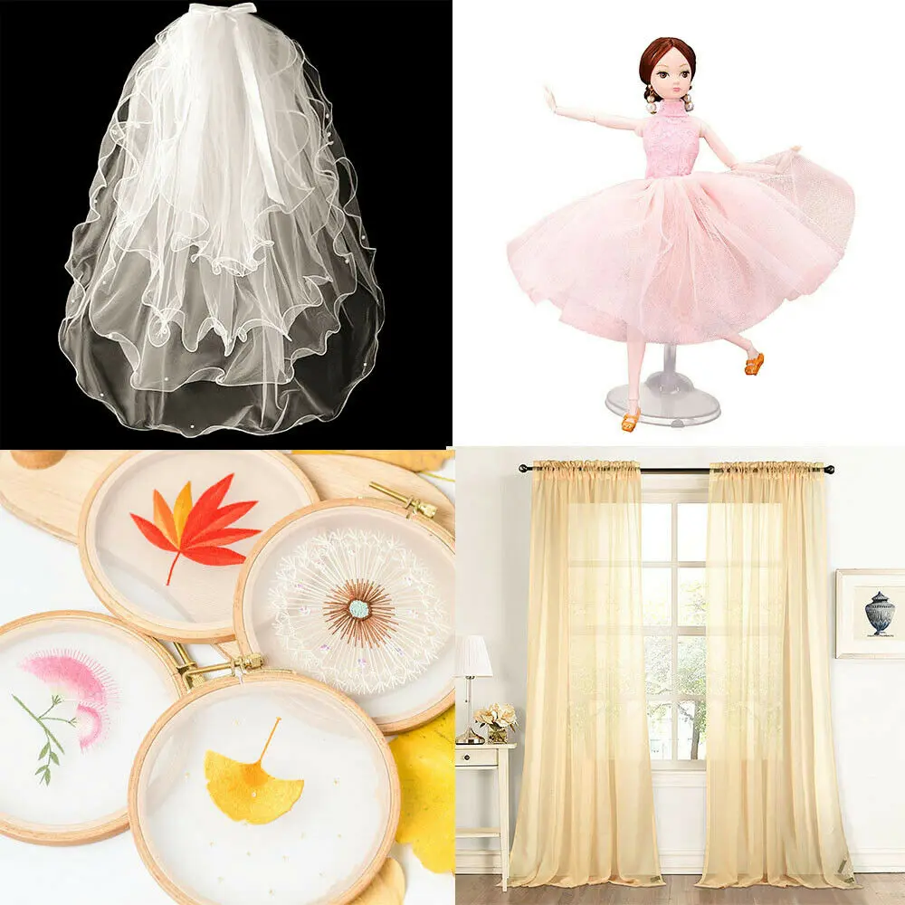 1 Yard Brown Nude Nylon Tulle Fabric Super Soft Fine Mesh DIY Sewing Pageant Wedding Decoration Girls Birthday Dress Material