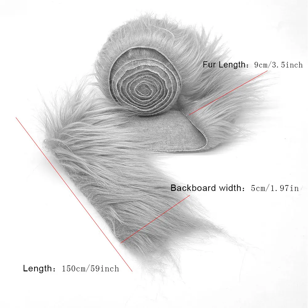 1.5 Meters Faux Fur Fabric Costume DIY Soft Supplies Crafting Toy Fuzzy for Hat Shoes Holiday Clothing Christmas Tree Decoration