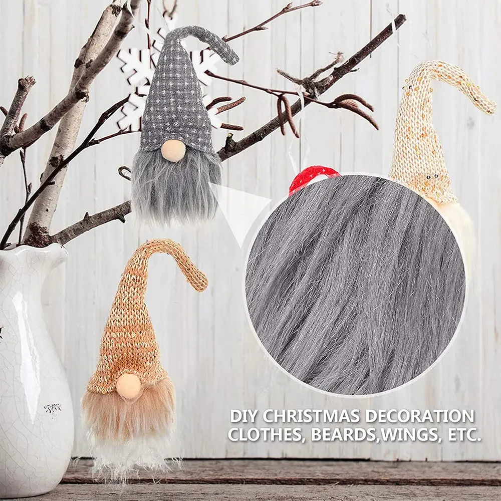 1.5 Meters Faux Fur Fabric Costume DIY Soft Supplies Crafting Toy Fuzzy for Hat Shoes Holiday Clothing Christmas Tree Decoration