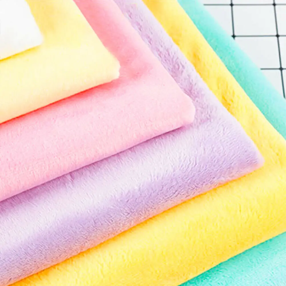 75*45cm Solid Color Short Plush Polyester Fabric Soft Diy Handmade Sewing Toy Dolls Cloth Cushion Sofa Blanket Textile Material
