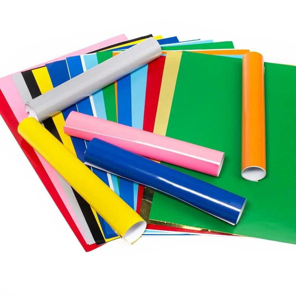 Permanent Adhesive Vinyl Matte Metal Colors Vinyl Sheets for Cut Silhouette Party Decoration Stickers Craft Cutter Cars Decal