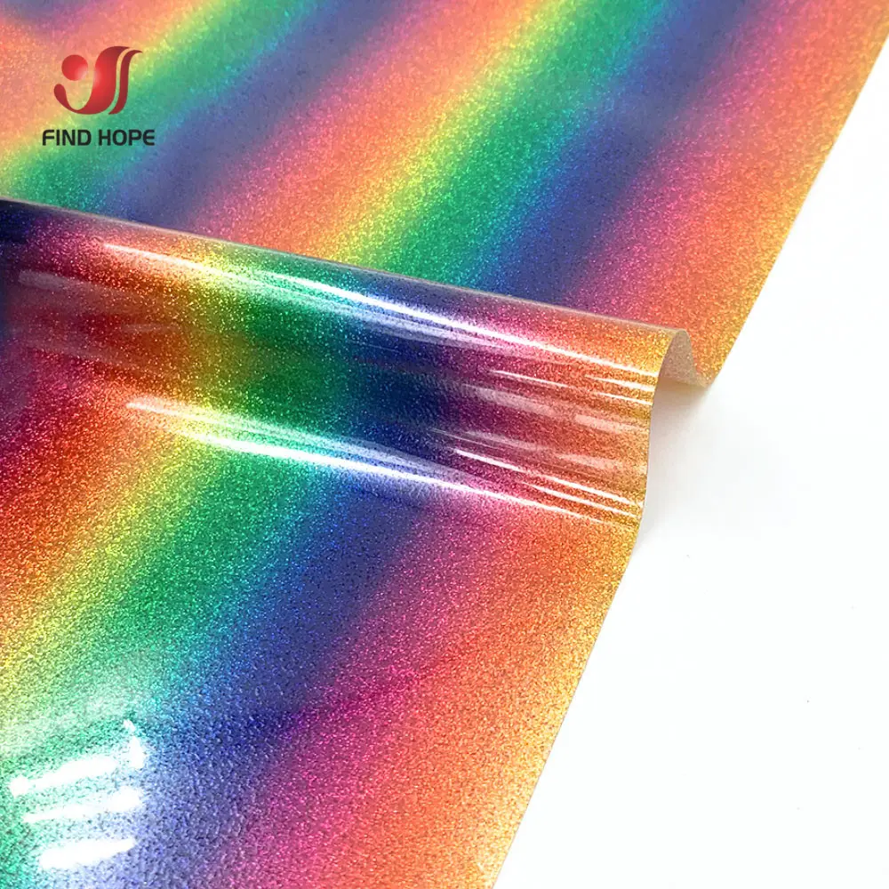 Heat Transfer Vinyl HTV Craft Rainbow Glitter Iron-on Transfer Garment Clothing T-Shirt Decoration for cut Silhouette Cameo