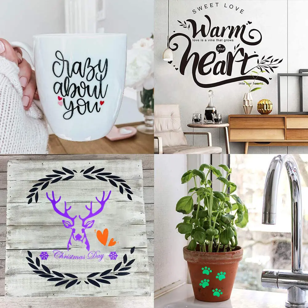 Matte Permanent Adhesive Vinyl Waterproof Sheet for Crafts Silhouette Expressions Cameo Making Signs Wall Cup Party Decoration