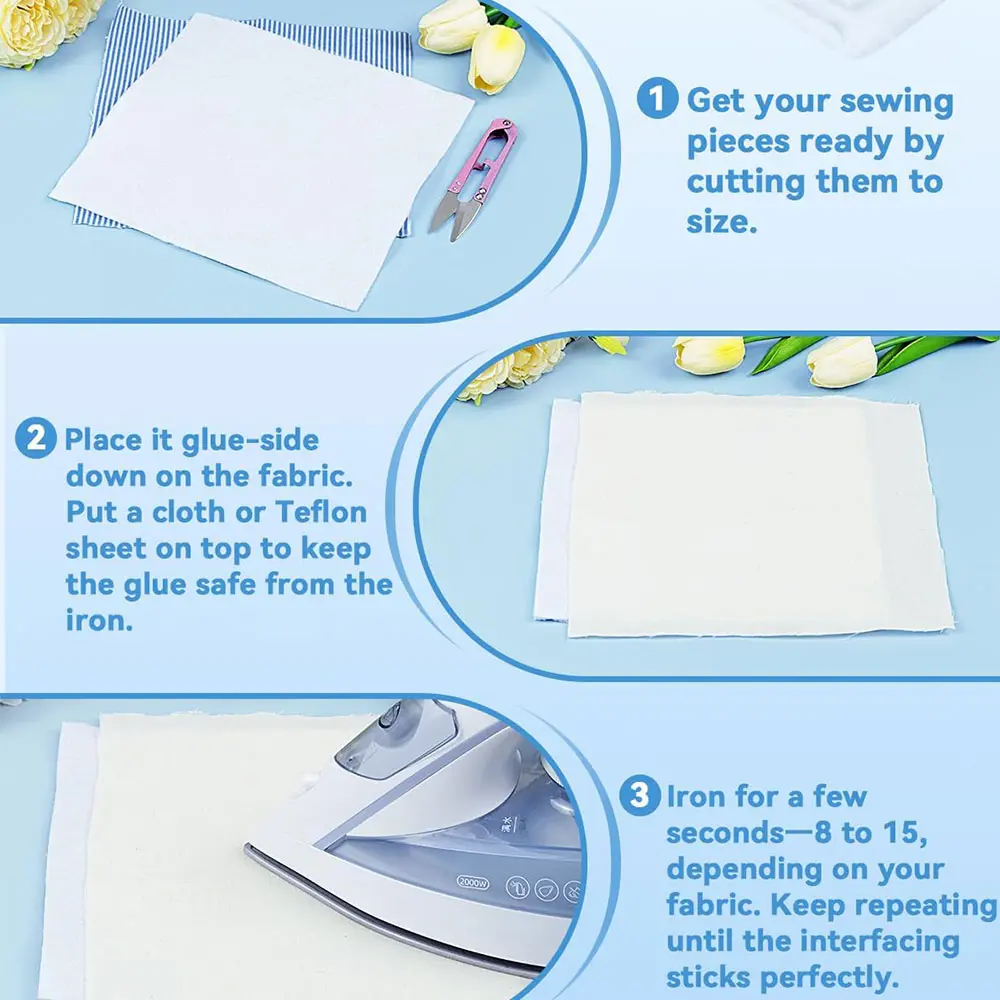 Hot Iron Interfacing Fabric Adhesive Patchwork Handmade DIY Clothing Bag Hat Craft Thick Lining Accessories 110g/200g/300g/ 400g