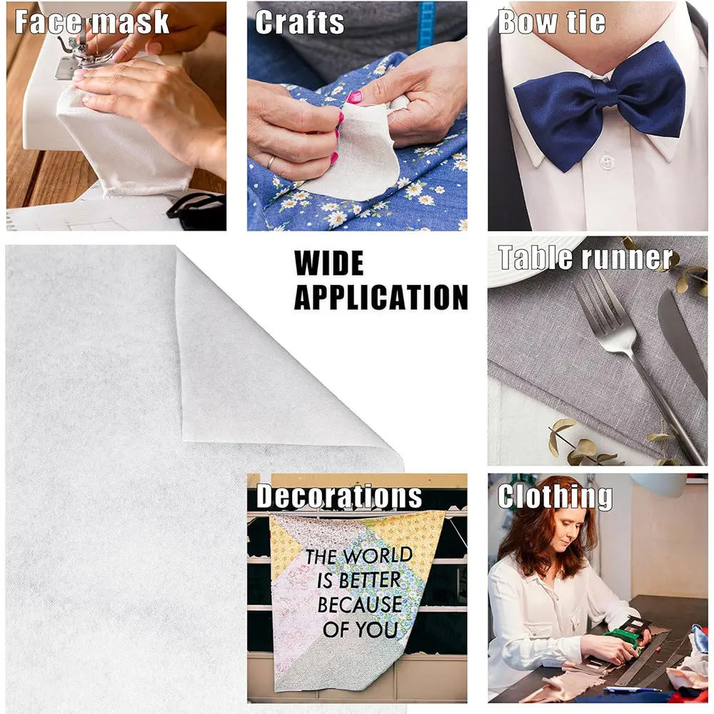 Hot Iron Interfacing Fabric Adhesive Patchwork Handmade DIY Clothing Bag Hat Craft Thick Lining Accessories 110g/200g/300g/ 400g
