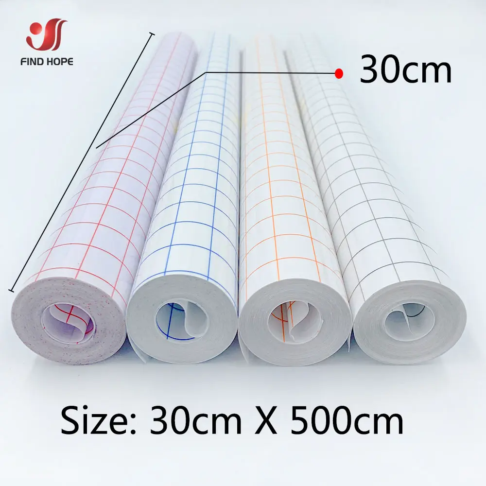 12"x 16FT Mid Tack Adhesive Clear Application Transfer Paper Tape Sign Vinyl 4 Assorted Colors Sticker Cutting Craft Decals DIY