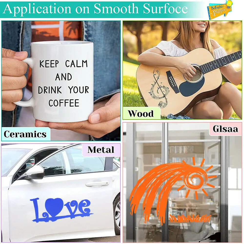 Permanent Adhesive Matte Vinyl Waterproof Cut Film for Making Signs Scrapbooking Craft Cutters Window Glass Wall Decal DIY