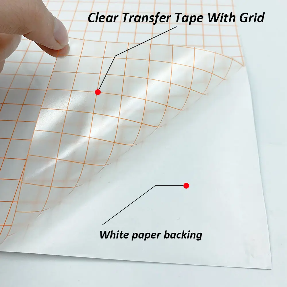 12"x 16FT Mid Tack Adhesive Clear Application Transfer Paper Tape Sign Vinyl 4 Assorted Colors Sticker Cutting Craft Decals DIY