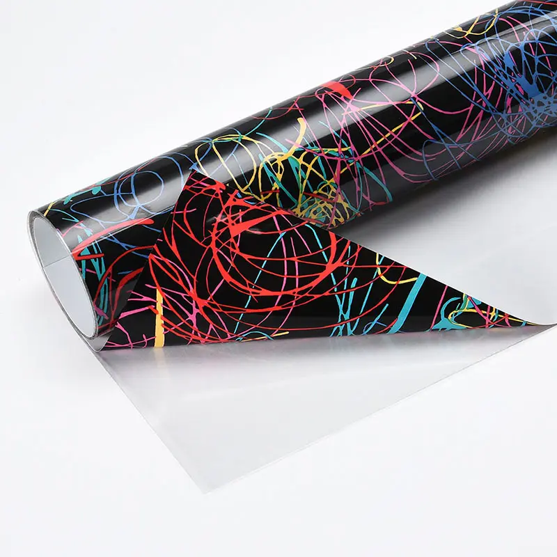 TPU Heat Transfer Vinyl Iridescent Multicolored Graffiti Patterns Heat Press Machine T-shirt Iron On HTV Printing 30*25cm/50cm