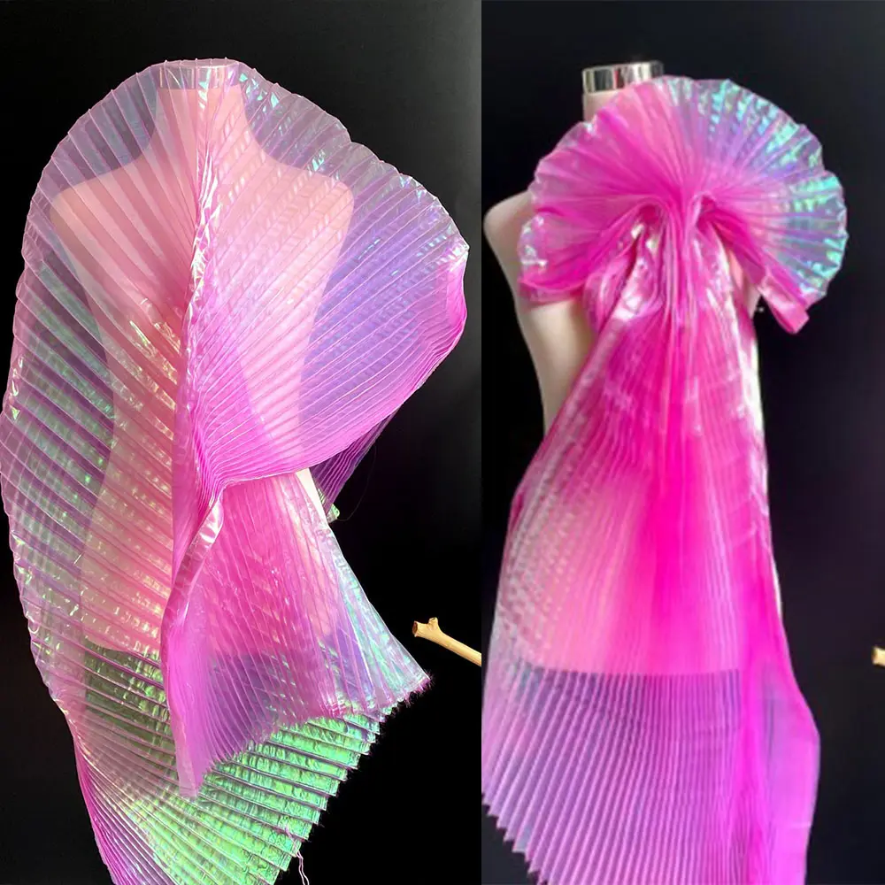 100*150cm Pleated Organza Fabric For Sewing Girls Skirt Dress Handicraft Clothing DIY Supplies Apparels Needlework Accessories